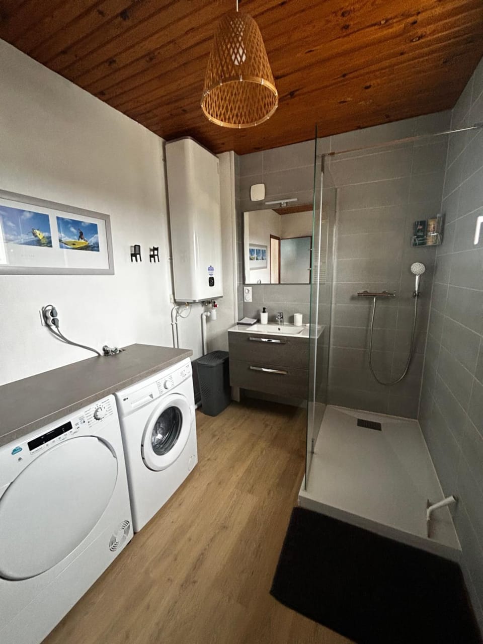 Shower, washing machine, dryer