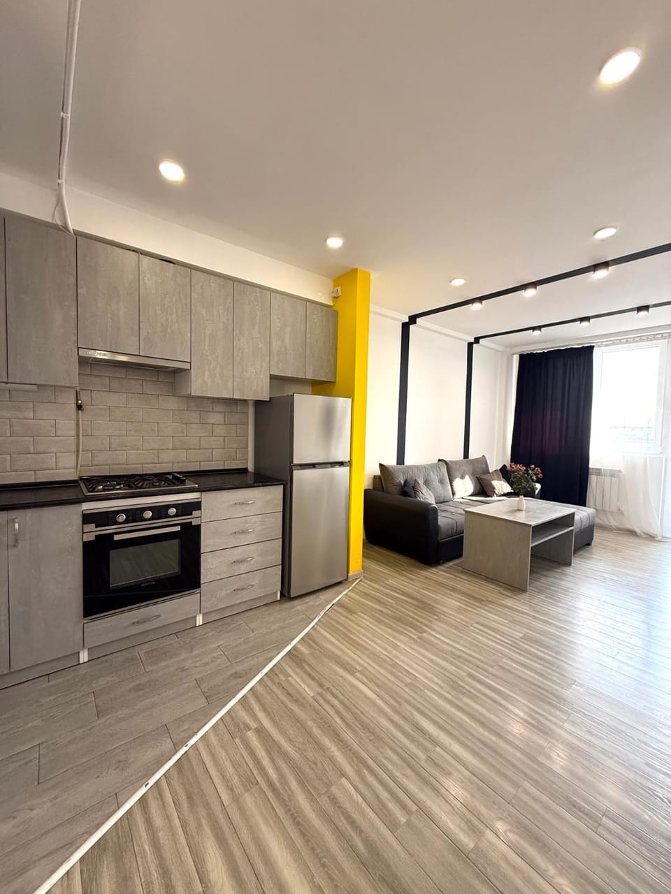 Living room, kitchen