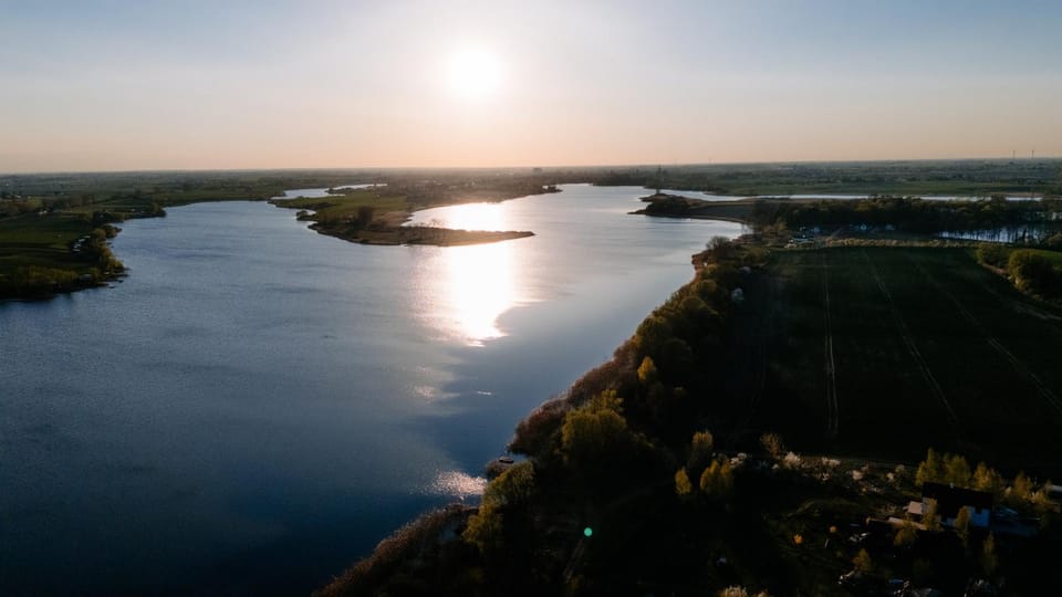 Nearby landmark, Day, Natural landscape, Bird's eye view, Lake view, Sunrise