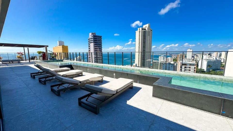 Day, Balcony/Terrace, City view, Sea view, Swimming pool, sunbed