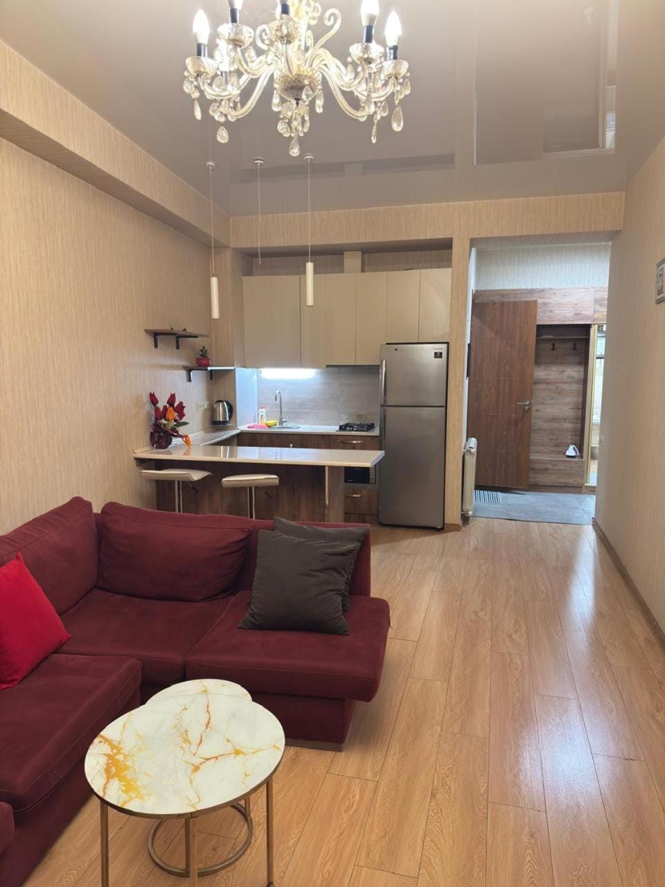 Kitchen or kitchenette, Living room, Dining area