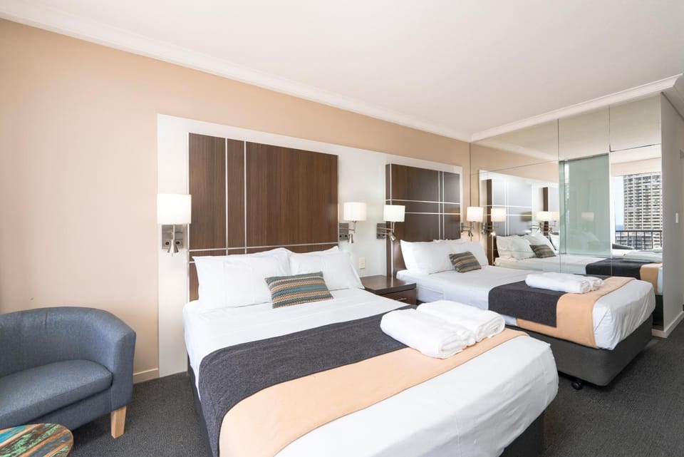 Ocean-view hotel room in central Surfers Paradise Hotel in Surfers Paradise Boulevard
