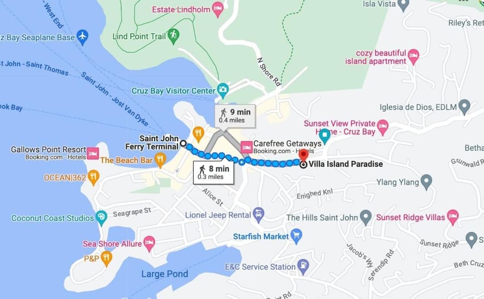 Oceanview Cottage Walk to Beach & Restaurants House in Cruz Bay