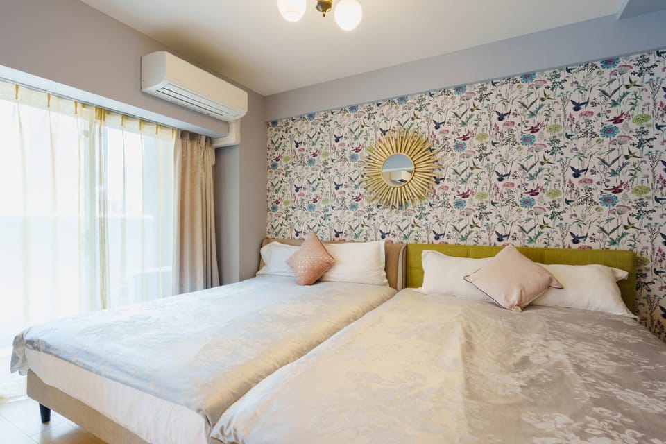Bed, Photo of the whole room, Bedroom, air conditioner
