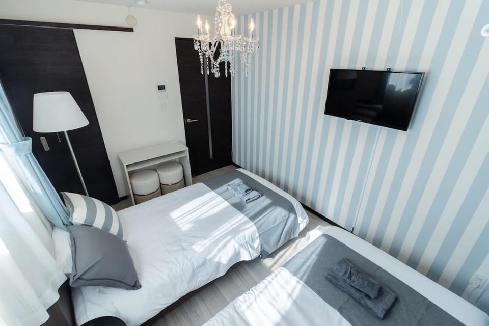 Tokyo Skytree 301 Elegance Blue Twin Room bath WC Apartment in Japan