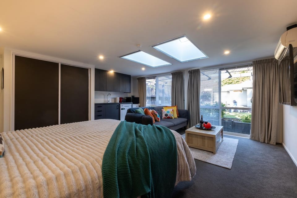 Bed, TV and multimedia, Kitchen or kitchenette, Photo of the whole room, Seating area, Bedroom