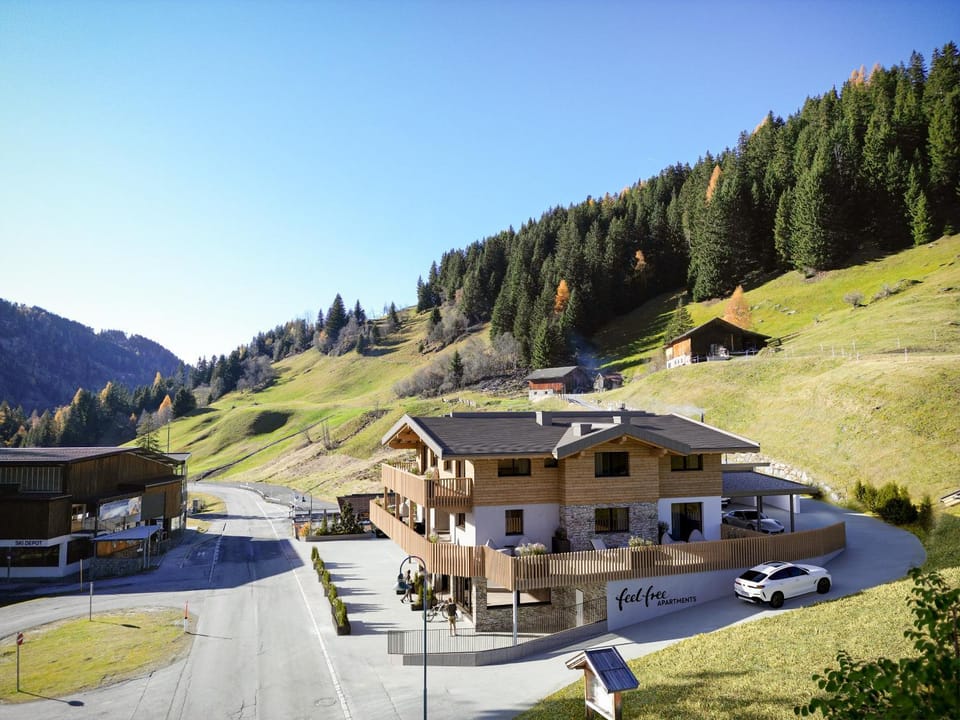 Property building, Neighbourhood, Natural landscape, Summer, Hiking, Mountain view, Parking