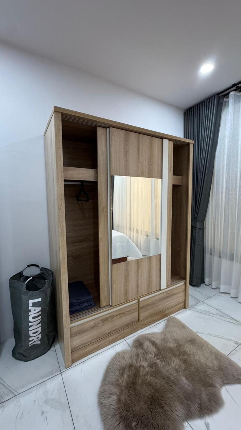Bed, Photo of the whole room, Bedroom, towels, wardrobe