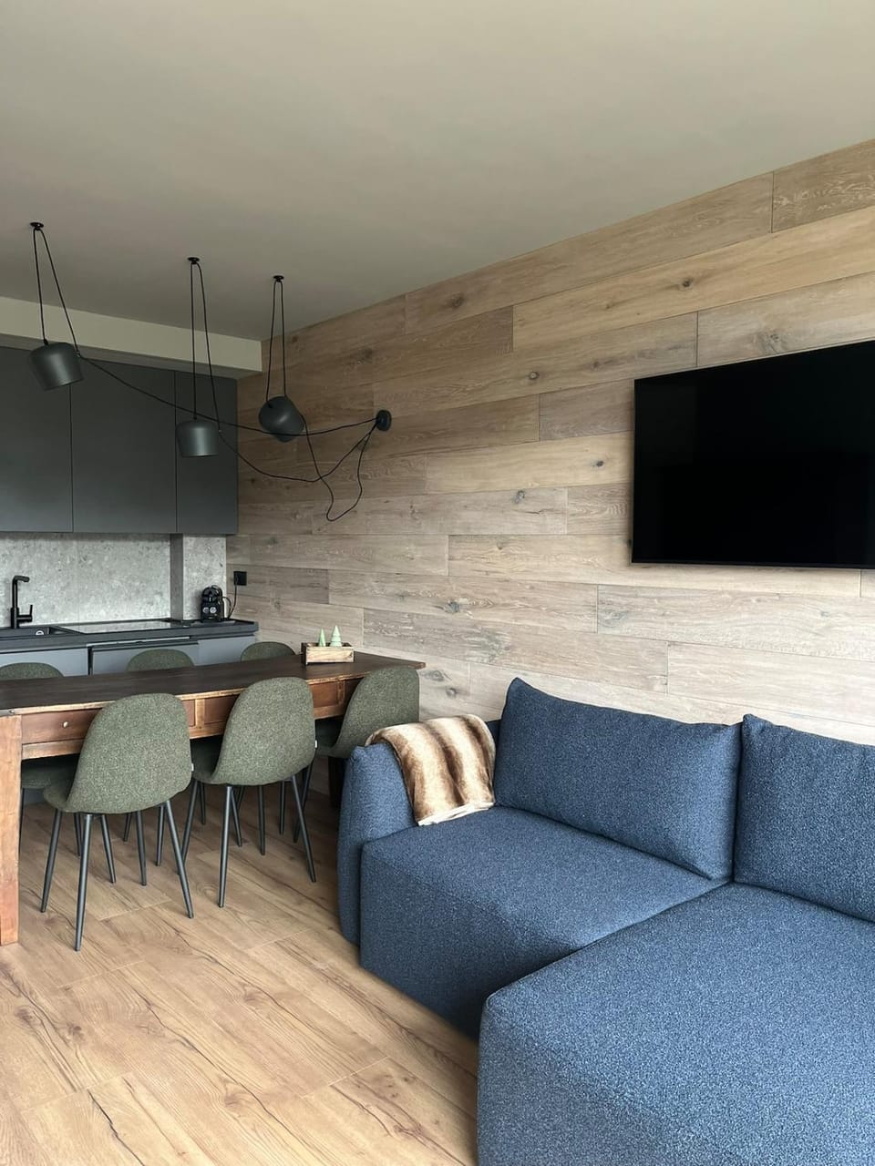 Kitchen or kitchenette, Living room, Dining area