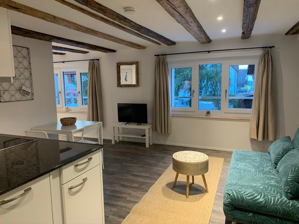 TV and multimedia, Kitchen or kitchenette, Living room, Seating area