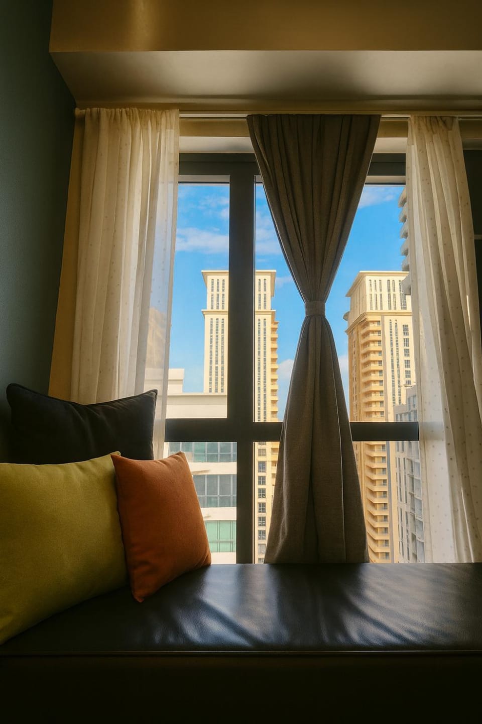 Bed, View (from property/room), Seating area, City view