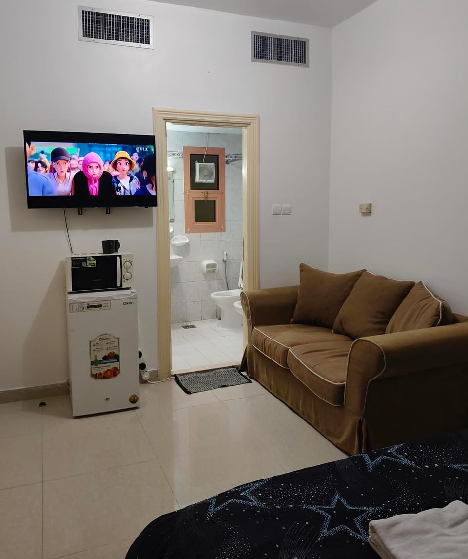 Communal lounge/ TV room, Bed, TV and multimedia, Photo of the whole room, Seating area, Bedroom, air conditioner