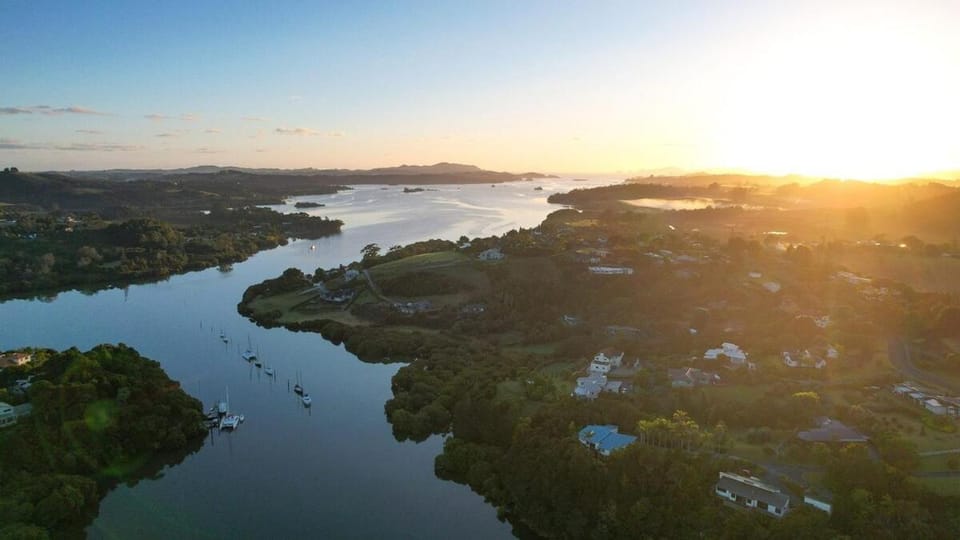 Nearby landmark, Natural landscape, Bird's eye view, Lake view, River view, Sea view, Sunset