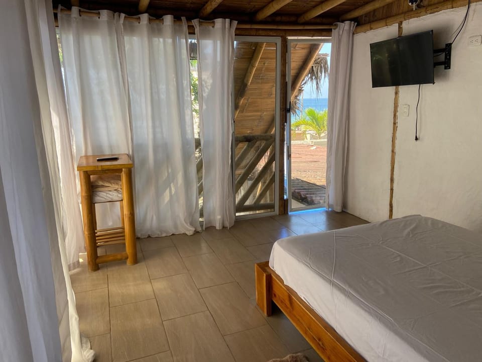 Bed, Sea view