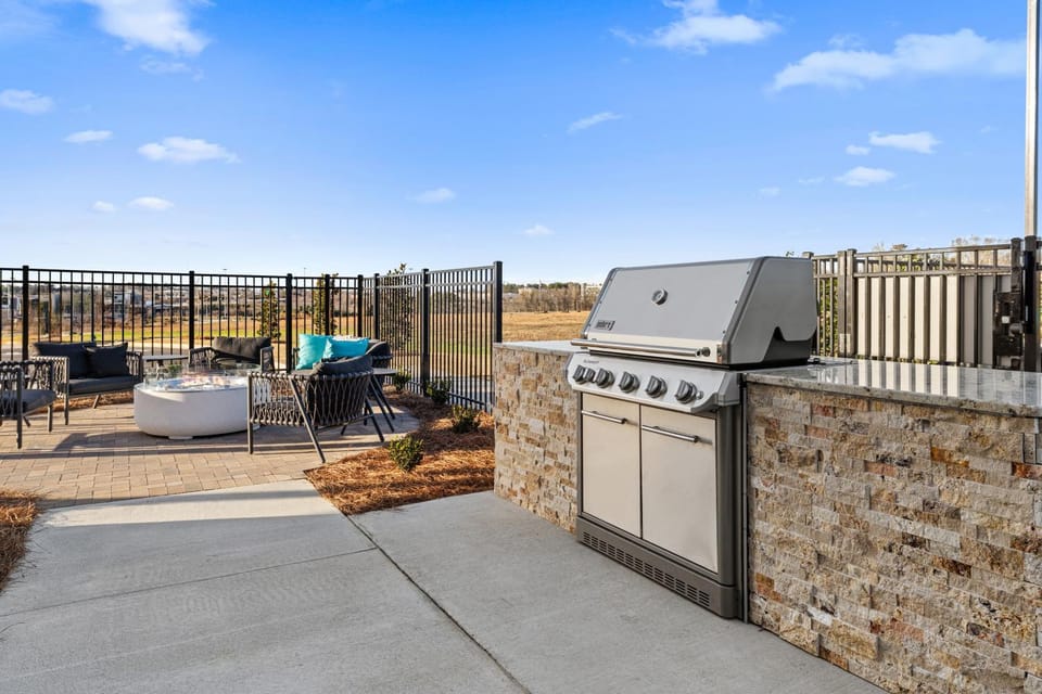 Patio, fireplace