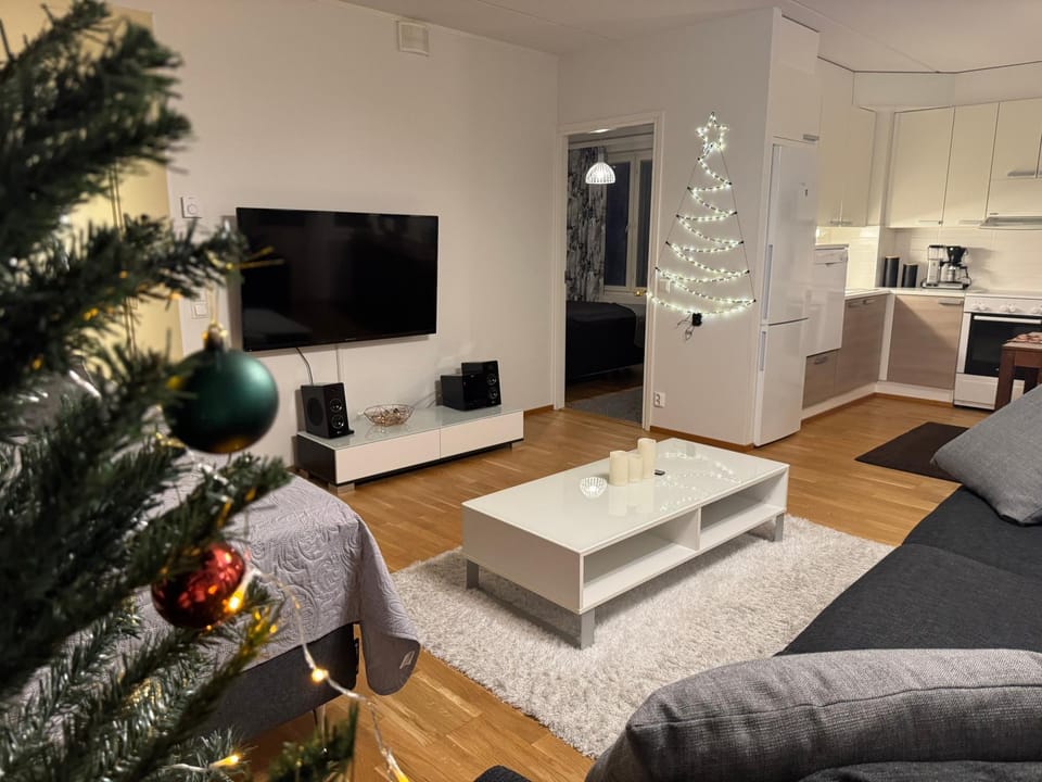 Kitchen or kitchenette, Living room, Seating area