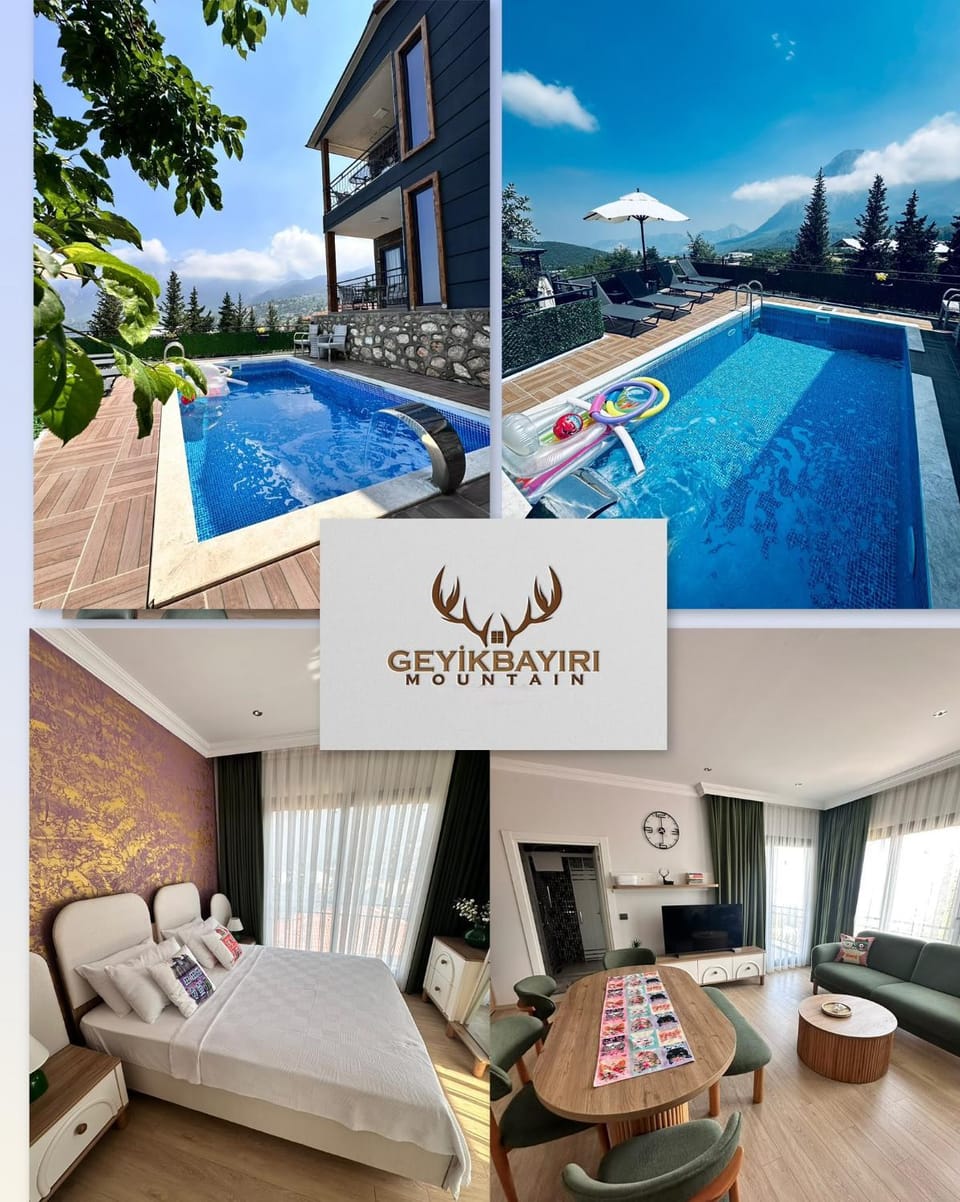 Patio, Natural landscape, Living room, Seating area, Pool view, Swimming pool, sunbed