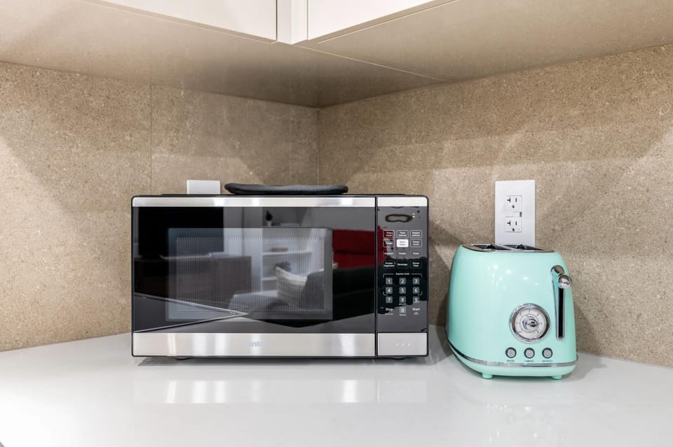 Kitchen or kitchenette, toaster