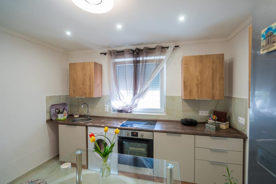 Kitchen or kitchenette, dishwasher, oven, stove