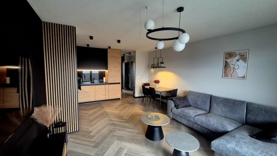 Kitchen or kitchenette, Living room, Seating area