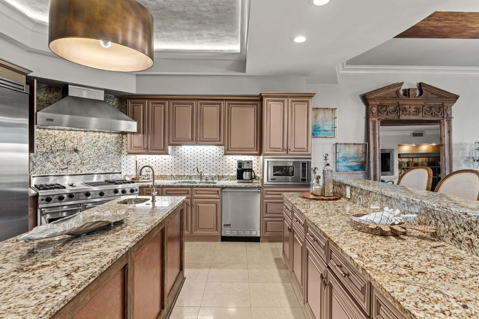Kitchen or kitchenette, furniture, microwave, oven, stove