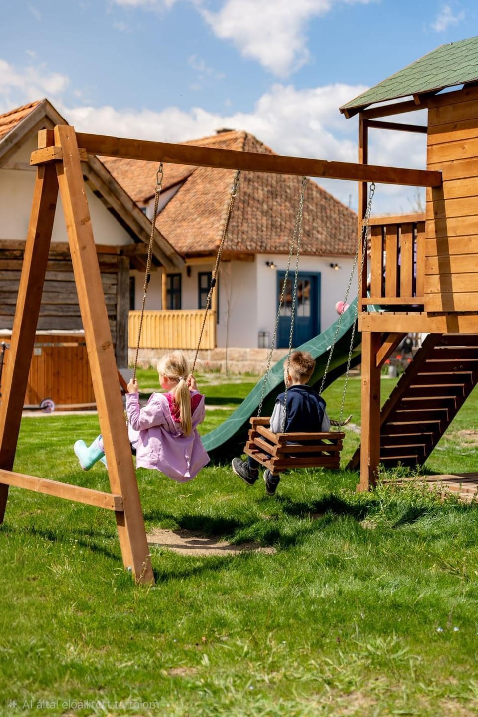 Spring, Day, People, Natural landscape, Children play ground, Garden, Evening entertainment, Garden view, children, group of guests