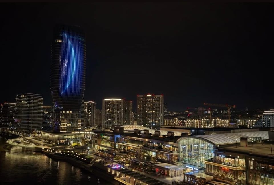 Property building, Night, Bird's eye view, City view