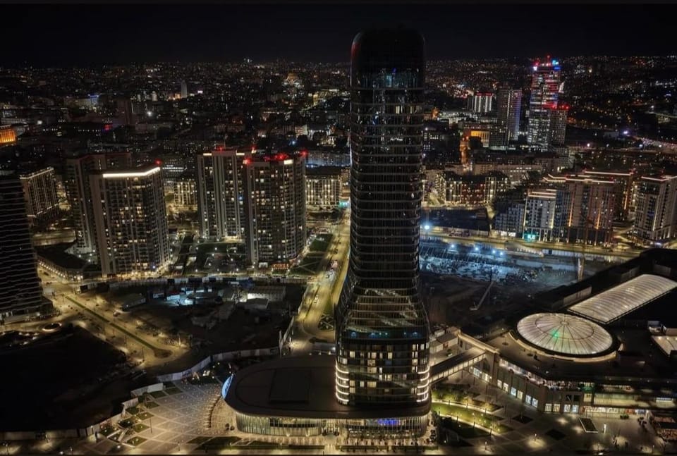 Property building, Night, Bird's eye view, City view