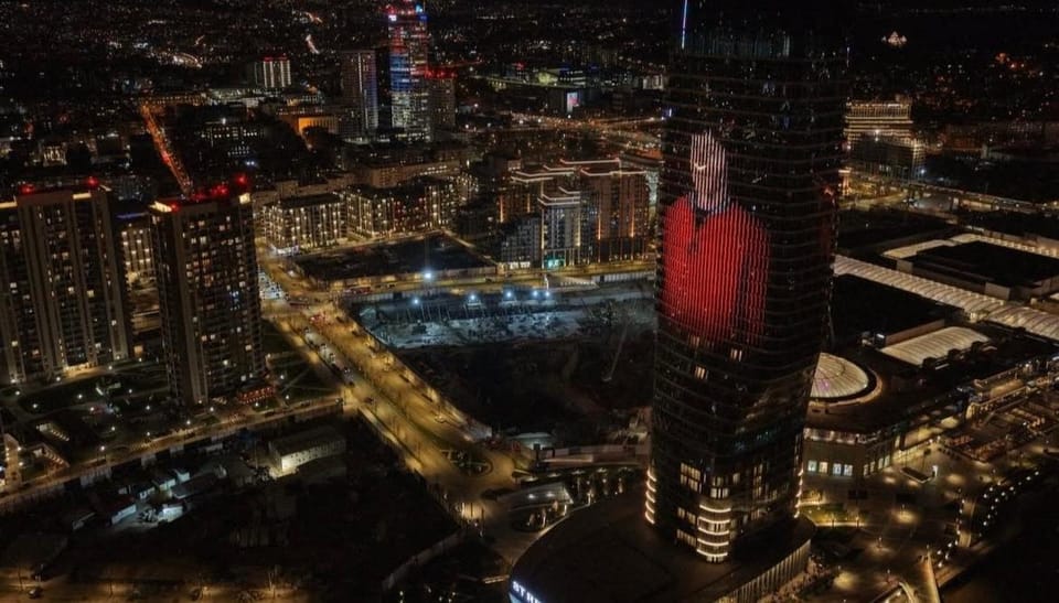Property building, Night, Bird's eye view, City view