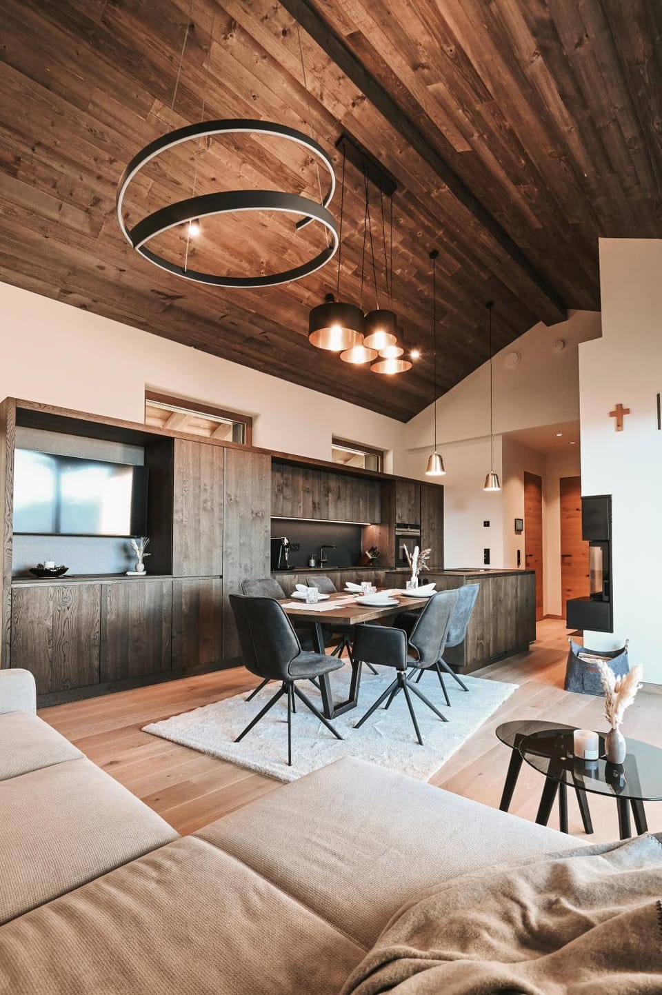 Living room, kitchen