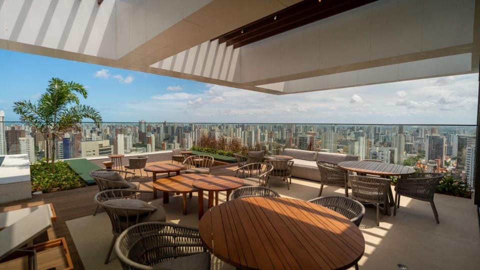 Seating area, City view