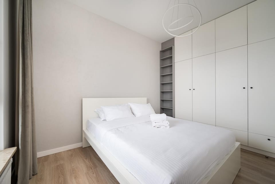 Bed, Photo of the whole room, Bedroom, towels, wardrobe