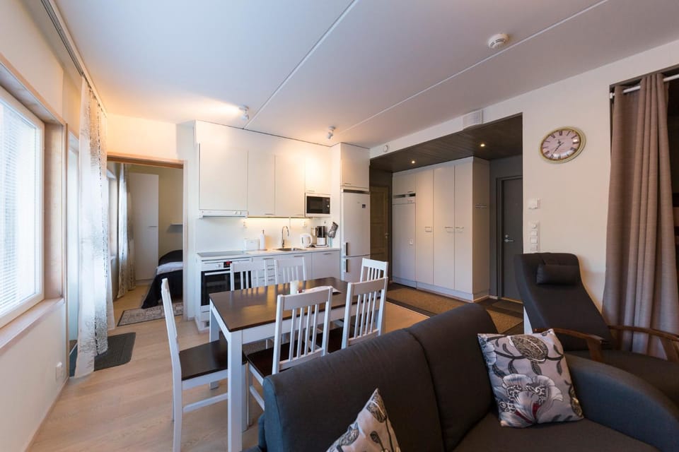 Kitchen or kitchenette, Living room, Dining area