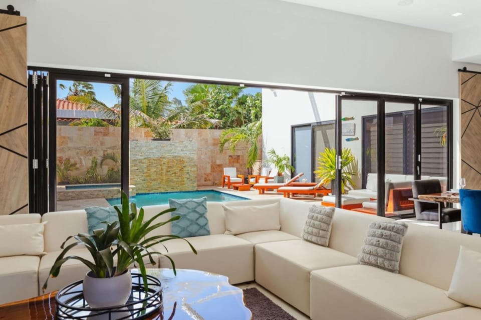 Day, Living room, Seating area, Pool view, Swimming pool