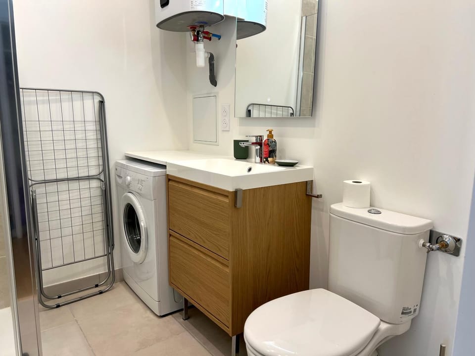 Toilet, Bathroom, washing machine