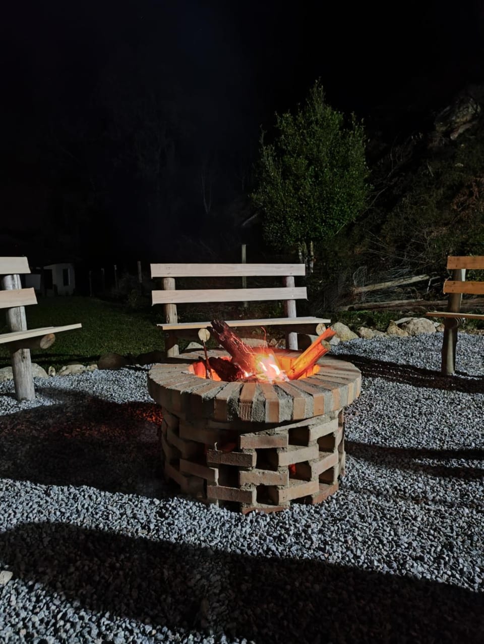 Night, fireplace