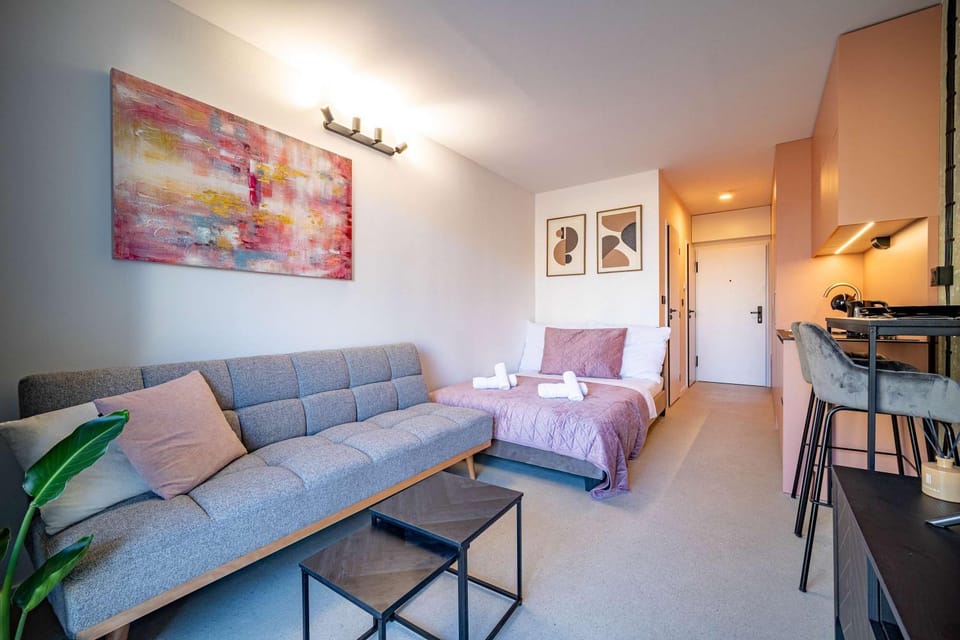 Bed, TV and multimedia, Kitchen or kitchenette, Living room, Photo of the whole room, Seating area, Dining area, Bedroom