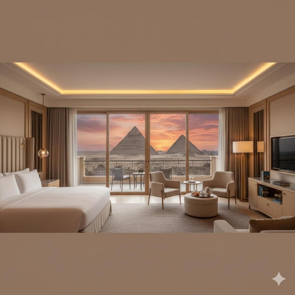 Communal lounge/ TV room, Bed, Natural landscape, TV and multimedia, Living room, Photo of the whole room, Seating area, Evening entertainment, Bedroom