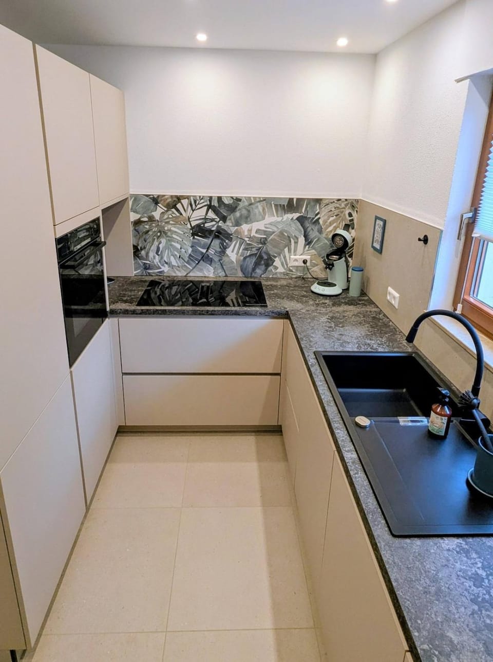 Kitchen or kitchenette, dishwasher, stove