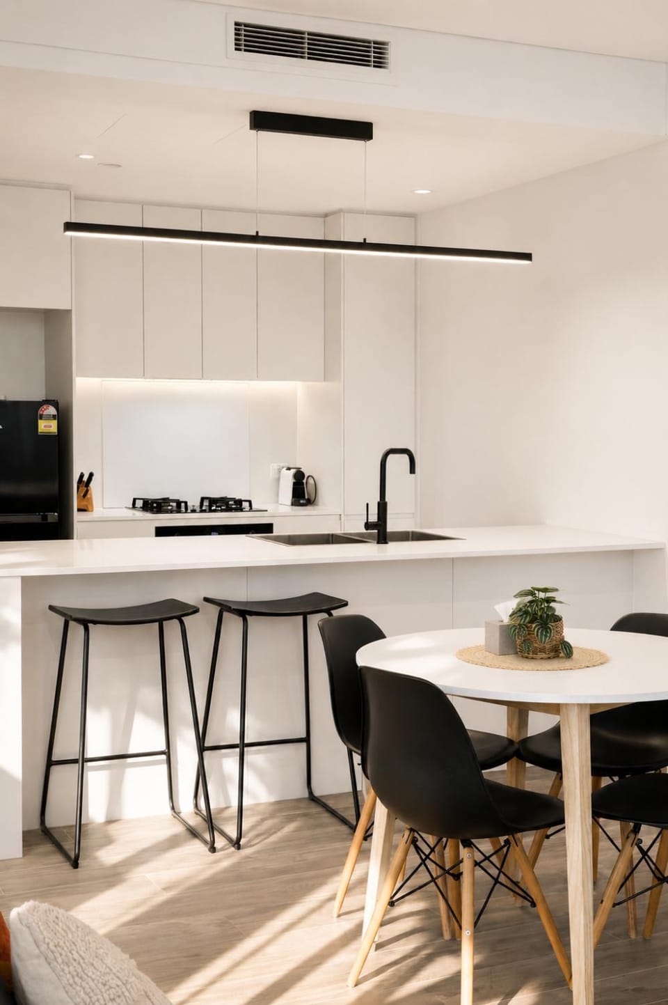 Kitchen or kitchenette, Dining area, stove, kitchen
