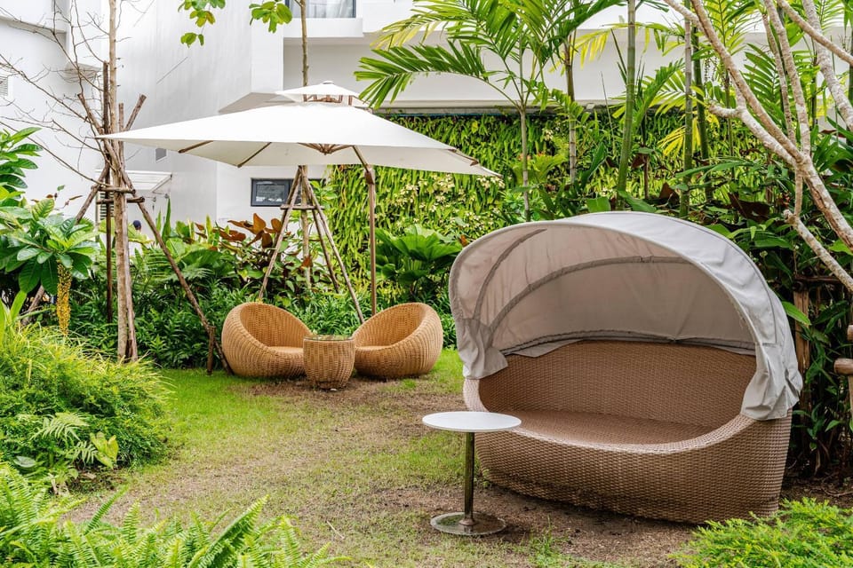 Natural landscape, Garden, Seating area, Garden view