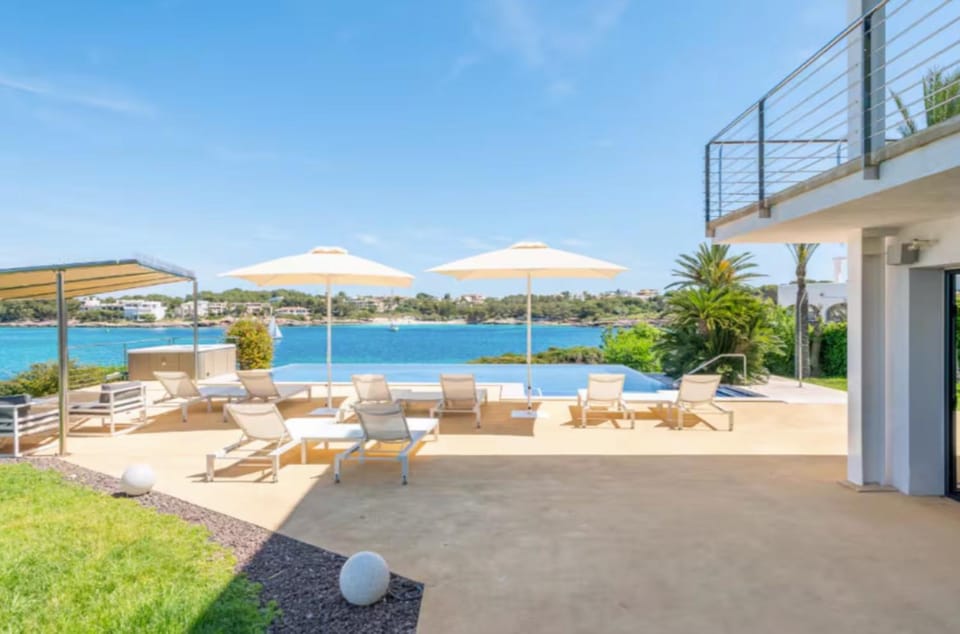 Property building, Living room, Swimming pool