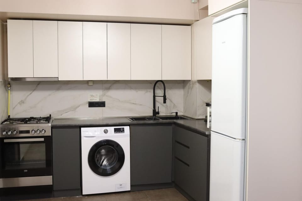 Kitchen or kitchenette, oven