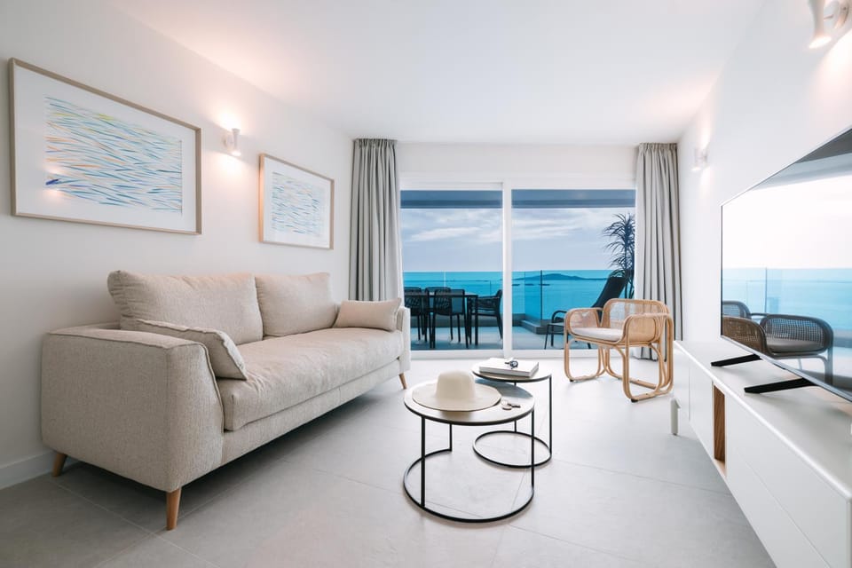 Living room, Seating area, Sea view