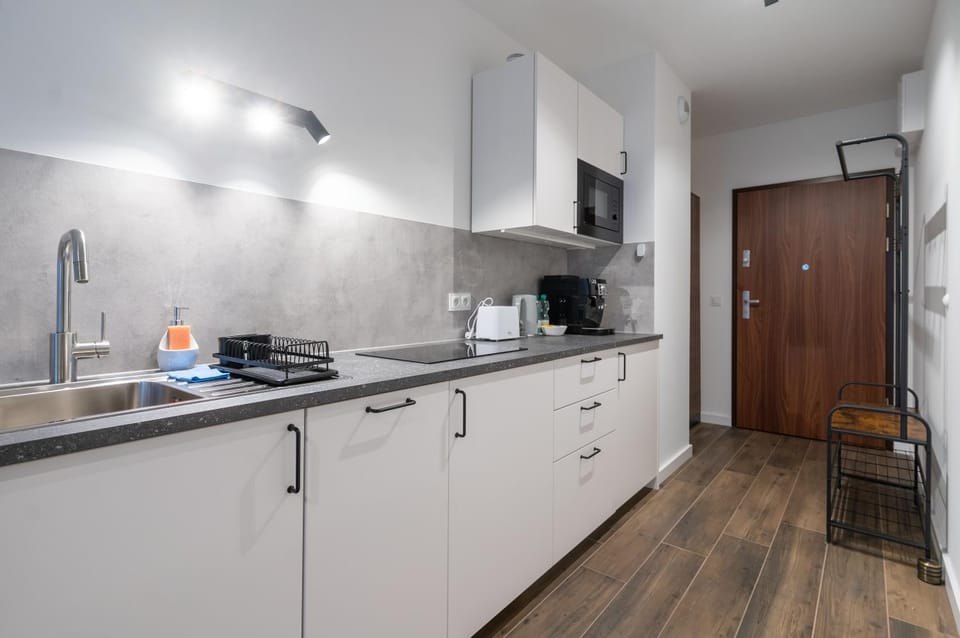Kitchen or kitchenette, oven, stove