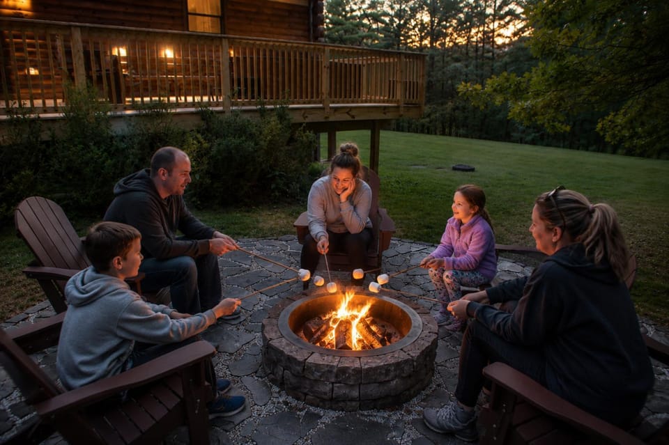 Nordic Spa Log Cabin Experience, Sauna, Cold Plunge, Hot Tub & Theater Cabin in Pocono Mountains