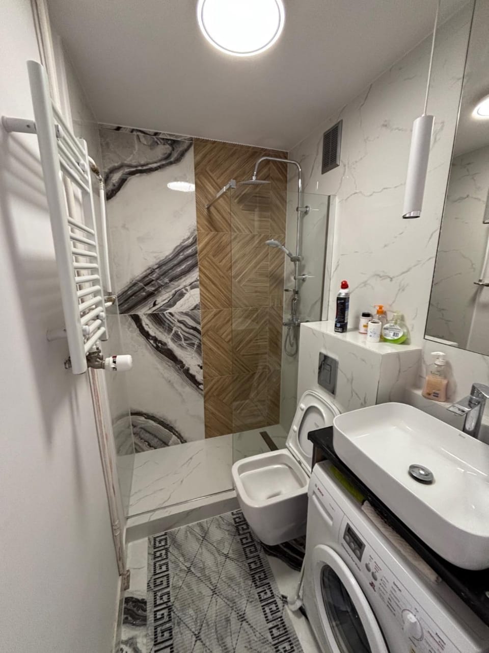 Shower, Toilet, Bathroom, washing machine