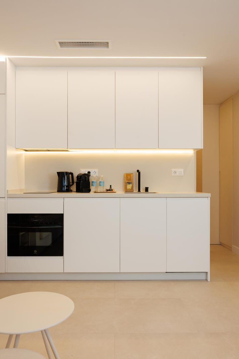 Kitchen or kitchenette, stove, toaster