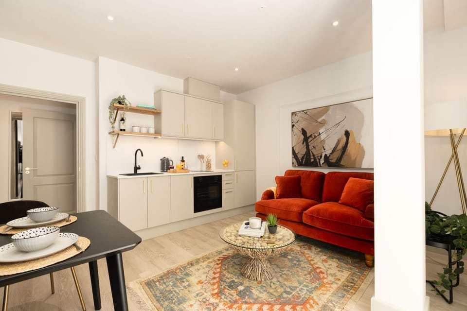 Living room, kitchen