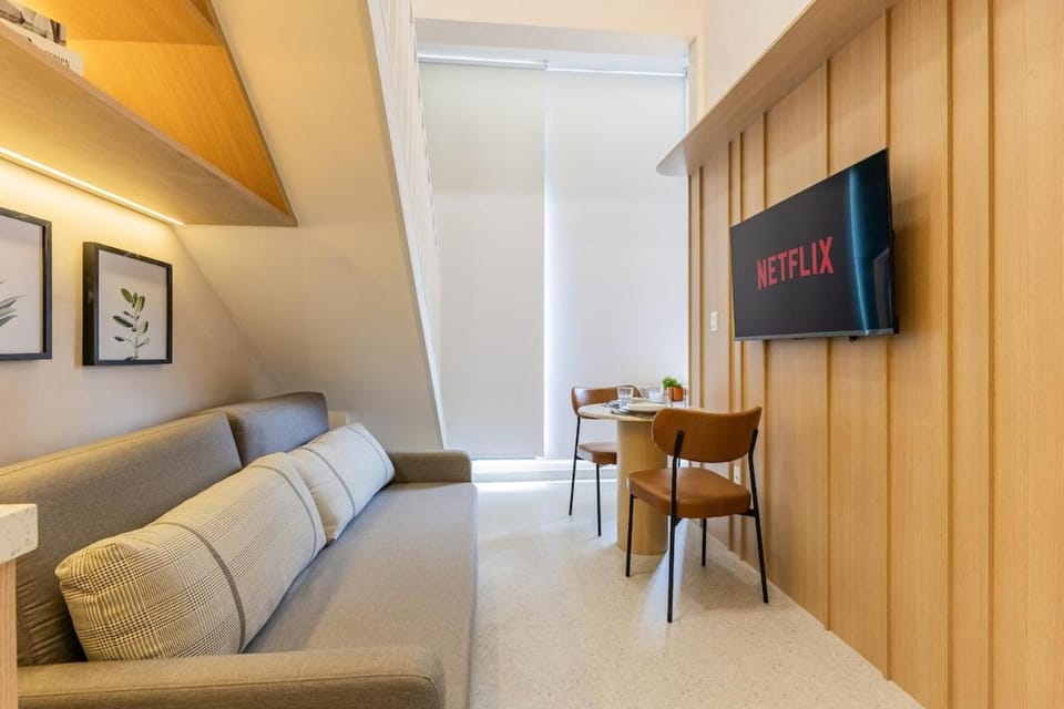 2 quartos 1 banheiro · AP Brooklin Luxo Mezanino 2quartos Cama queen e AC Apartment in Sao Paulo City